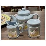 Curtis Swan Teapot Cream & Sugar