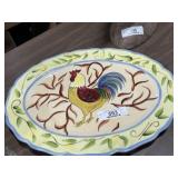 Large Hand Painted Rooster Platter