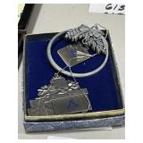 2 Pewter Shriners Christmas Ornaments