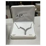 Sterling Silver Diamond Simulated Necklace