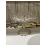Large Clear Moon & Stars Pedestal Fruit Bowl