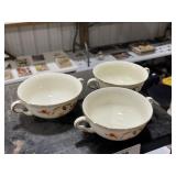 Set of 3 Jewel Tea Double Handle Sugar Bowls