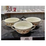 Set of 3 Jewel Tea Double Handle Sugar Bowls
