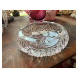 Heavy Cut Glass Ashtray