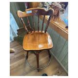 3 Wood Swivel Bar Stools & 2 Side Chairs
