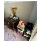 Lamp Table, Lamp, Books & Misc. Items
