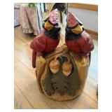 Large Wood Carved Cardinals