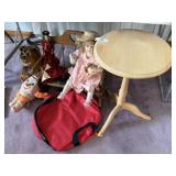 Wood Stand Table, Porcelain Doll & More