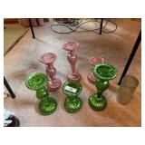 Lot of Musical Glass Candle Stands
