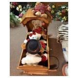 Wood Baby Cradle & Stuffed Bears