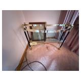 Glass Top Demilune Table in Frame