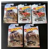 5 As New In Package Die-Cast Hot Wheels Cars