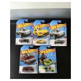 5 As New In Package Die-Cast Hot Wheels Cars