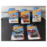 5 As New In Package Die-Cast Hot Wheels Cars