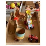 3 Fisher Price Pull Toys & Toy Tractor