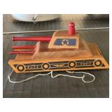 Cass Toys Wood Pull Toy Tank