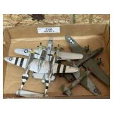 4 Metal Toy Airplanes