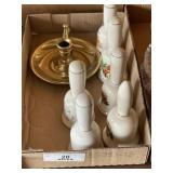Lot of Collectible Bells & Brass Candle Holder