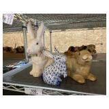 3 Collectible China Rabbits