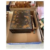 Vintage Toile Painted Cash Box