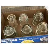 6 Utility Pole Glass Insulators