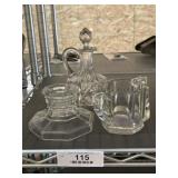 Pressed Glass Cruet & Candleholder