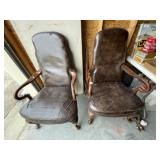 Pair of Leather Office Arm Chairs