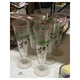 6 Vintage Libbey Currier & Ives Beer Glasses