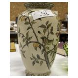 Vintage Crackle Bird Blossom Vase