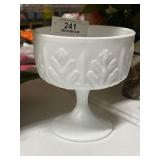 Vintage Milk Glass Pedestal Candy Dish