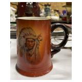Vintage Native American Indian Chief Tankard