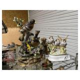 Three Bird Musical Bisque Figurines
