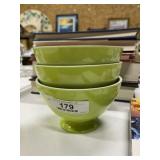 Set of 3 Green Cereal Bowls