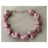 Vintage Rhodonite Gemstone Necklace