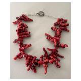 Vintage Red Coral Branch Necklace