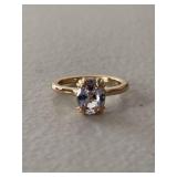 Oval Morganite Quartz Solitaire Ring