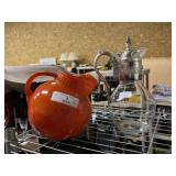 Orange Glass Beverage Pitcher & Coffee Carafe