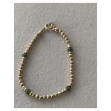 14 K Gold Jade Bracelet