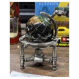 Small Black Onyx Ocean Gemstone World Globe