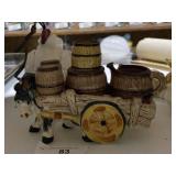 Vintage Ceramic Donkey Condiment Cart