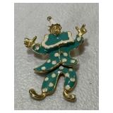 Vintage Moveable Clown Enamel Pin