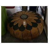 Ornate Vintage Leather Footstool