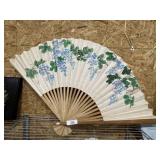 Large Oriental Hand Painted Fan