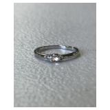 White Sapphire Solitaire Ring