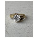 Sterling Silver White Sapphire Engagement Ring