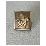Knight Riding Horse Pin