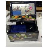 Beautiful Hand Painted Asian Jewelry Box