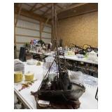 Large Metal Shrimp Boat