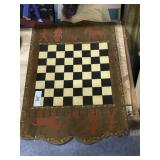 Antique Hand Painted Checkerboard