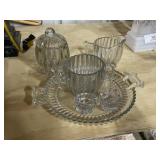 Clear Depression 3pc Condiment Set w/ Tray